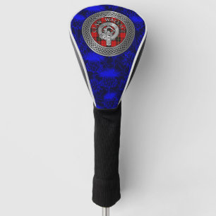 Clan Wallace Wappen & Tartan Knot on Thistle Golf Headcover