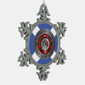 Clan Wallace Wappen & Tartan Knot Schneeflocken Zinn-Ornament (Links)