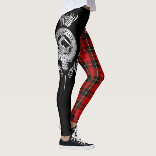 Clan Wallace Wappen & Tartan Leggings (Rechts)