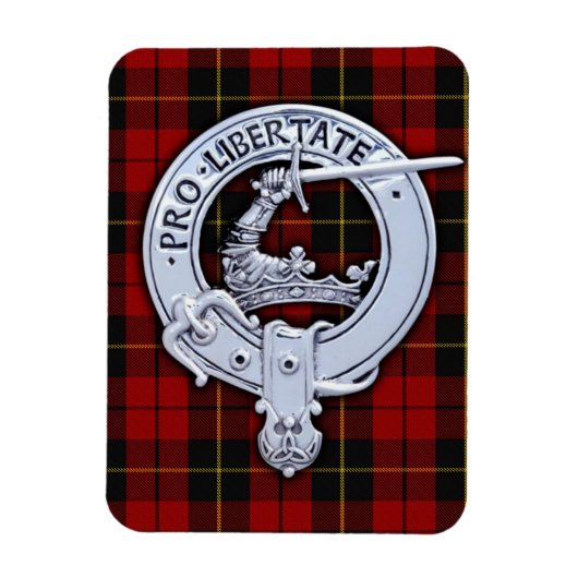 Clan Wallace Wappen & Tartan Magnet (Vertikal)