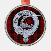 Clan Wallace Wappen & Tartan Ornament Aus Metall (Vorne)
