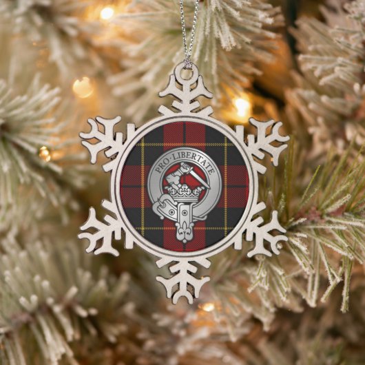 Clan Wallace Wappen & Tartan Schneeflocken Zinn-Ornament (Baum)