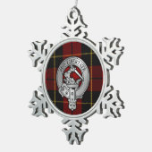 Clan Wallace Wappen & Tartan Schneeflocken Zinn-Ornament (Rechts)