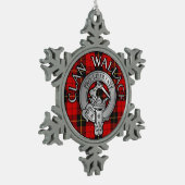 Clan Wallace Wappen & Tartan Schneeflocken Zinn-Ornament (Links)