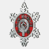 Clan Wallace Wappen & Tartan Schneeflocken Zinn-Ornament (Rechts)
