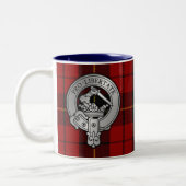 Clan Wallace Wappen & Tartan Zweifarbige Tasse (Links)