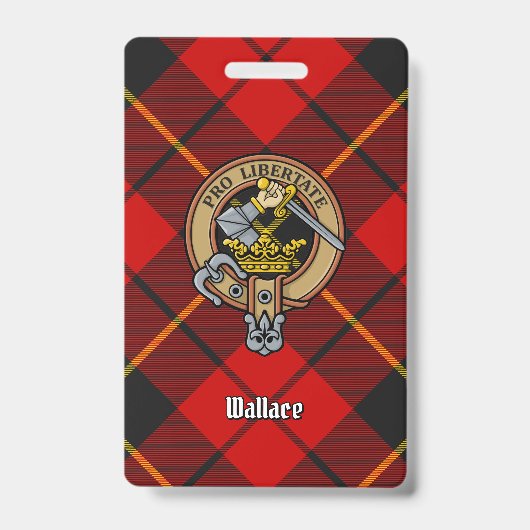 Clan Wallace Wappen über Tartan Ausweis (Vorderseite)