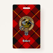 Clan Wallace Wappen über Tartan Ausweis (Vorderseite)