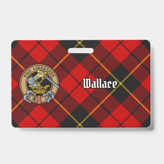 Clan Wallace Wappen über Tartan Ausweis (Vorderseite)