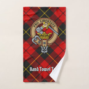 Clan Wallace Wappen über Tartan Badhandtuch Set