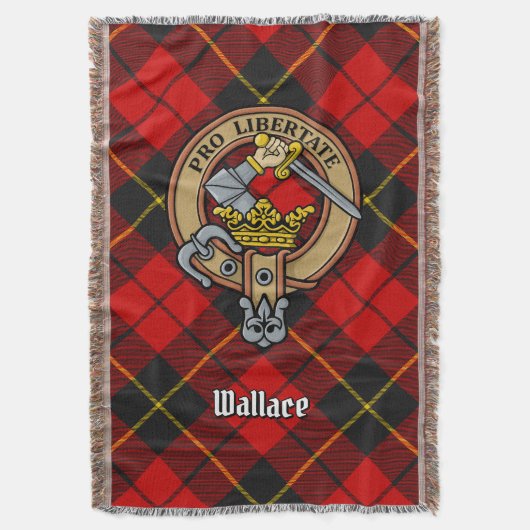 Clan Wallace Wappen über Tartan Decke (Vorderseite Vertikal)