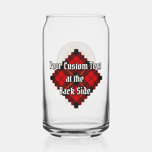 Clan Wallace Wappen über Tartan Dosenglas (Rückseite)