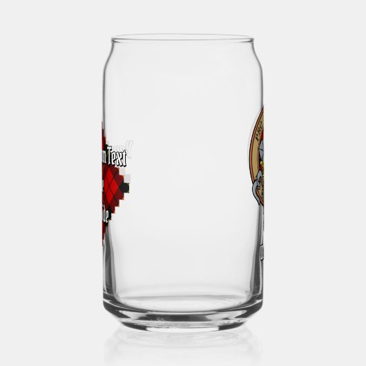 Clan Wallace Wappen über Tartan Dosenglas (Rechts)