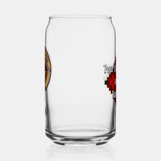 Clan Wallace Wappen über Tartan Dosenglas (Links)