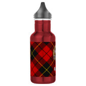 Clan Wallace Wappen über Tartan Edelstahlflasche (Links)