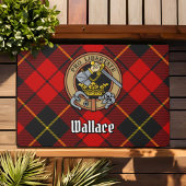 Clan Wallace Wappen über Tartan Fußmatte