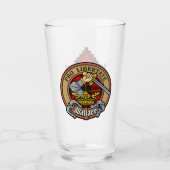 Clan Wallace Wappen über Tartan Glas (Vorderseite)
