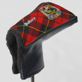 Clan Wallace Wappen über Tartan Golf Headcover (3/4 Vorderseite)
