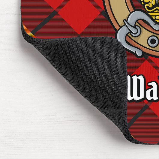 Clan Wallace Wappen über Tartan Mousepad (Ecke)