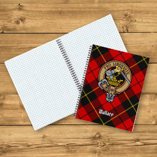 Clan Wallace Wappen über Tartan Notizblock