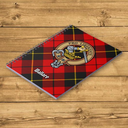 Clan Wallace Wappen über Tartan Notizblock