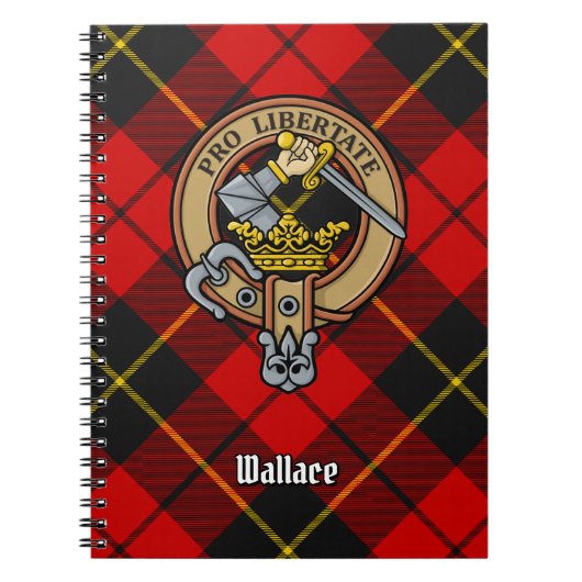 Clan Wallace Wappen über Tartan Notizblock (Vorderseite)