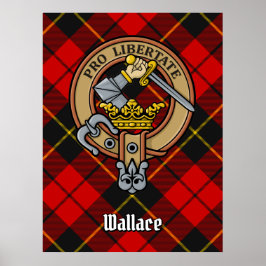 Clan Wallace Wappen über Tartan Poster