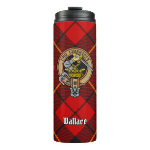 Clan Wallace Wappen über Tartan Thermosbecher
