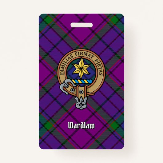 Clan Wardlaw Wappen über Tartan Ausweis (Vorderseite)
