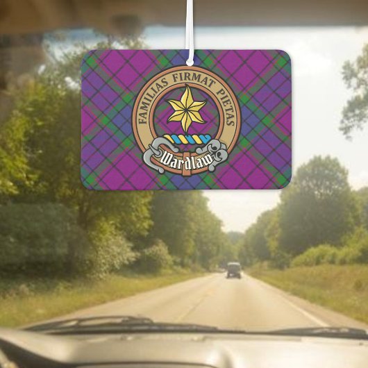 Clan Wardlaw Wappen über Tartan Autolufterfrischer