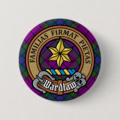 Clan Wardlaw Wappen über Tartan Button (Vorderseite)