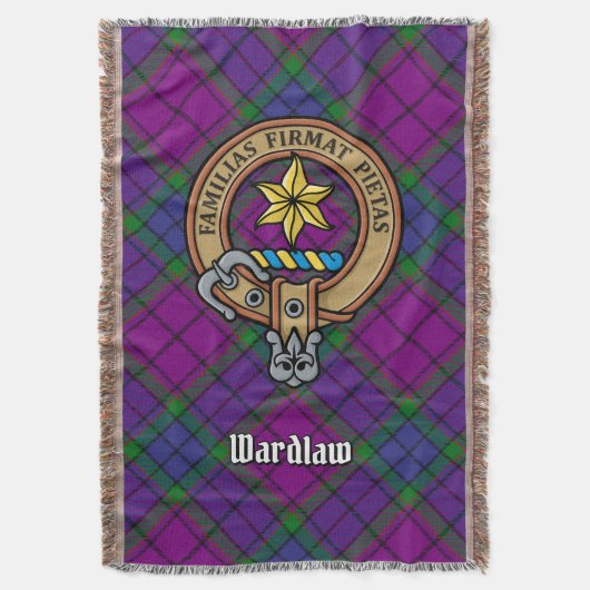 Clan Wardlaw-Wappen über Tartan Decke (Vorderseite Vertikal)