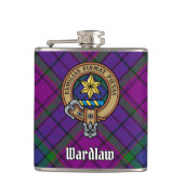 Clan Wardlaw Wappen über Tartan Flachmann (Vorderseite)