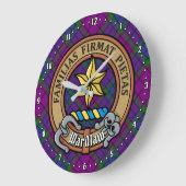 Clan Wardlaw Wappen über Tartan Große Wanduhr (Winkel)