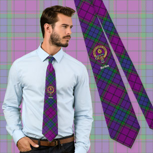 Clan Wardlaw Wappen über Tartan Krawatte