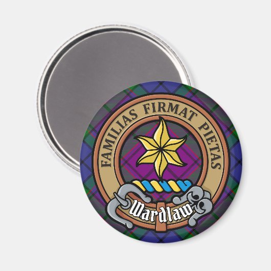 Clan Wardlaw Wappen über Tartan Magnet (Vorderseite/Rückseite)