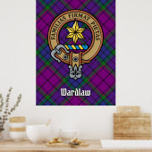 Clan Wardlaw Wappen über Tartan Poster (Küche)