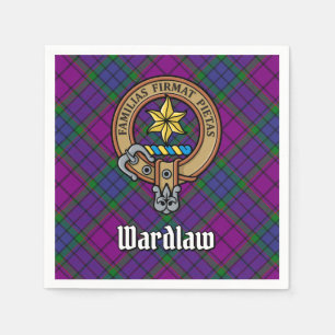 Clan Wardlaw Wappen über Tartan Serviette