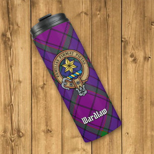 Clan Wardlaw Wappen über Tartan Thermosbecher