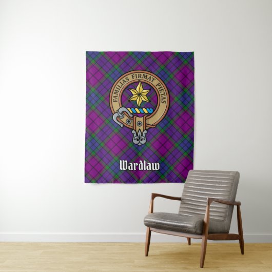 Clan Wardlaw Wappen über Tartan Wandteppich (Beispiel)