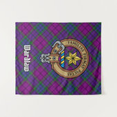 Clan Wardlaw Wappen über Tartan Wandteppich (Vorderseite (Horizontal))