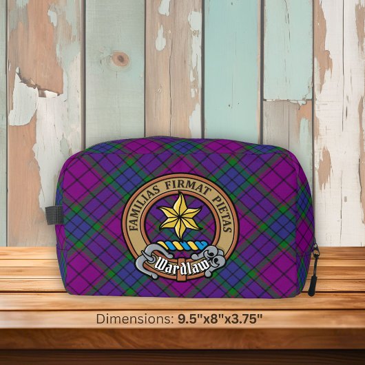 Clan Wardlaw Wappen über Tartan Waschbeutel