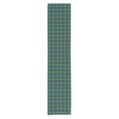 Clan Watson Bright Blue und Green Scottish Tartan Kurzer Tischläufer (Vorderseite)
