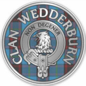 Clan Wedderburn Wappen & Tartan Aufkleber (Vorderseite)