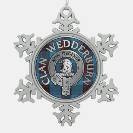 Clan Wedderburn Wappen & Tartan Schneeflocken Zinn-Ornament