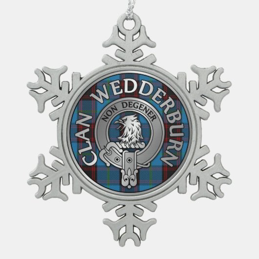 Clan Wedderburn Wappen & Tartan Schneeflocken Zinn-Ornament (Vorderseite)