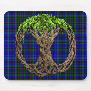 Clan-WehrTartan und keltischer Baum des Lebens Mousepad