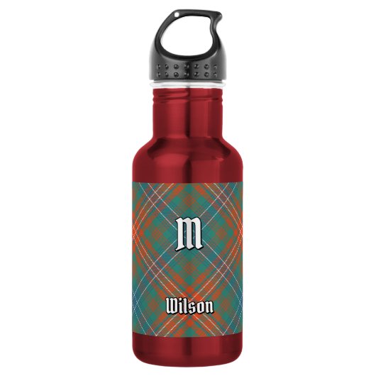 Clan Wilson Ancient Tartan Edelstahlflasche (Vorderseite)