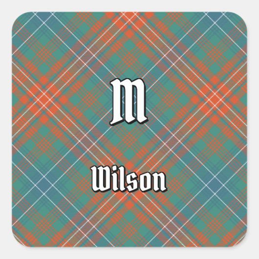 Clan Wilson Ancient Tartan Quadratischer Aufkleber (Vorderseite)