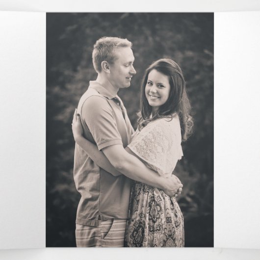 Clan Wilson Custom Foto Wedding Dreifach Gefaltete Einladung (Innenseite Mitte)